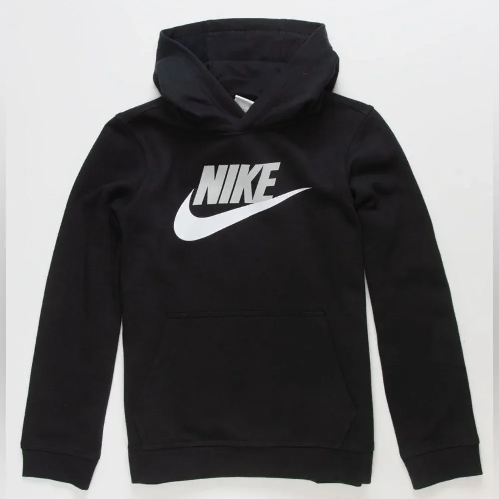 Nike Big Kids Swoosh Black Hoodie L
